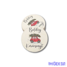  Mini kör 10db/csomag 3cm - Piros autó dekorációs kellék