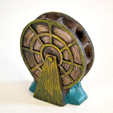  Mini malomkerék, polyresin. Mérete: 62x31x72 mm dekorációs kellék