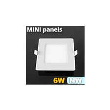 Mini négyzet LED panel (120x120 mm) 6 Watt természetes fehér világítási kellék