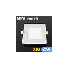 Mini négyzet LED panel (85x85 mm) 3W - hideg fehér világítási kellék