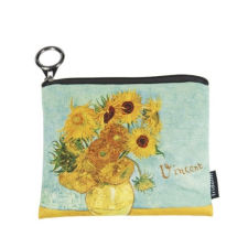  Mini pénztárca, polyester, 12x1,5x10cm, Van Gogh:Napraforgók pénztárca