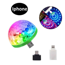 Mini RGB disco gömb party kellék