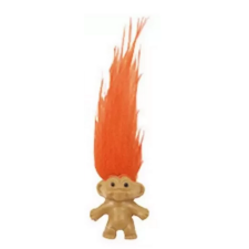  Mini troll baba - 3,5 cm - Narancssárga hajjal egyéb bébijáték