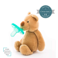 MINIKOIOI Alvást segítő sleep buddy szilikon cumival, barna maci | Minikoioi bébiplüss