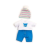 Miniland Babaruha - kék nadrág, fehér pulóver,csíkos sapka, 21 cm-es babához, MINILAND, ML31677