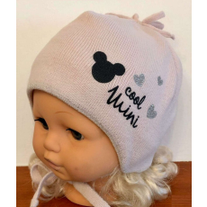  Minimanó kötött sapka pamuttal bélelve (44-46) cool Minnie púder rózsaszín