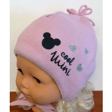  Minimanó kötött sapka pamuttal bélelve (44-46) cool Minnie rózsaszín