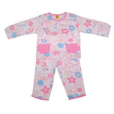 Minimode zsebes lány Pizsama - Virág #rózsaszín gyerek hálóing, pizsama