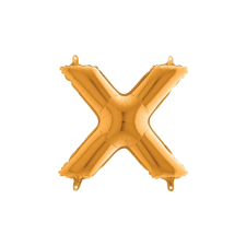  MiniShape - arany színű X betű fólia lufi party kellék