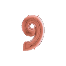 MiniShape - rosegold 9-es szám fólia lufi party kellék