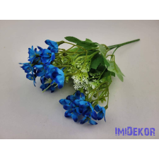  Minivirágos 5 ágú selyem csokor 32 cm - Kék dekorációs kellék