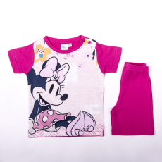  Minnie egér kislány pamut nyári együttes - póló-rövidnadrág szett - pink - 80