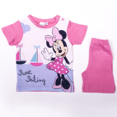  Minnie egér kislány pamut nyári együttes - póló-rövidnadrág szett - rózsaszín - 86