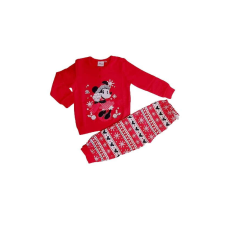  Minnie Mouse karácsonyi témájú pamut pizsama, Piros, 116 cm, 6 év gyerek hálóing, pizsama