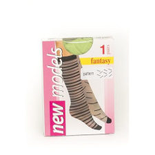 Mintás térdfix, 20 DEN, m:36-41, 1 pár borsózöld harisnya, combfix