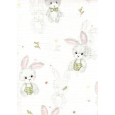  Mintás textil pelenka 1db-os - szürke nyuszi mosható pelenka
