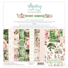 Mintay Papers MINI Papírkészlet kivágóívvel 12&quot; (30 cm) - Peony Garden (7 lap) decoupage papír