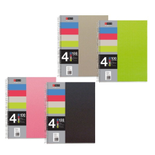  Miquelrius A4 4x25lapos PP vonalas színes spirálfüzet füzet