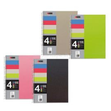 MIQUELRIUS A5 4x25lapos PP kockás színes spirálfüzet (A15240027) füzet