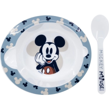 Miska és kanál Mickey Mouse mintával babaétkészlet