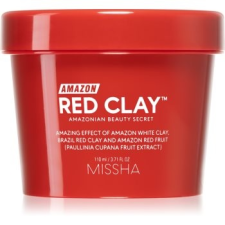 Missha Amazon Red Clay™ pórusösszehúzó tisztító arcmaszk a túlzott faggyú termelődés ellen agyaggal 110 ml arcpakolás, arcmaszk