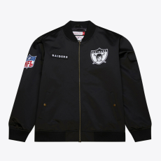  Mitchell & ness nfl team leader satin bomber vintage logo oakland raiders kabát férfi fekete m