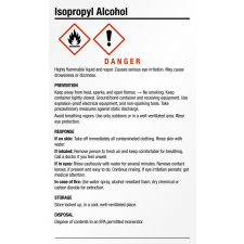 MIZU Biztonsági matrica, izopropil-alkohol etikett