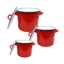 MK Home Piros zománcos fazékkészlet 3-6-10 liter edény