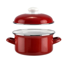 MK Home Piros zománcos lábas, fedővel 3 l (20 cm) edény