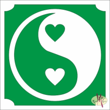 Mk Kreatív Stúdió 5x5 cm-es Csillámtetoválás sablon - Yin Yang szív 296 csillámtetoválás