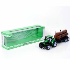 MK Toys Farm traktor pótkocsival és rönkfával autópálya és játékautó