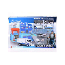 MK Toys Rendőrőrs fénnyel és hanggal, 4db kisautóval autópálya és játékautó
