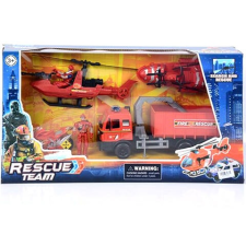 MK Toys Rescue Team tűzoltósági játék szett járművekkel autópálya és játékautó