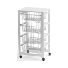 Mobil tárolópolc Arredamenti Italia, Gingerone, 83x46 cm, 4 toló kosár, munkalap, csúszásmentes kerekek, bükkfa szerkezet, hatékony tárolás, praktikus és elegáns kivitel, fehér