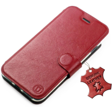 Mobiwear Apple iPhone 14 Pro sötétpiros bőr flip tok (5904808242288) tok és táska