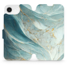 Mobiwear Apple iPhone 16e flip tok - zöldes márvány (5906511807600) tok és táska