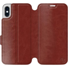 Mobiwear Apple iPhone XS barna flipes tok szürke belsővel (5903226468157) tok és táska
