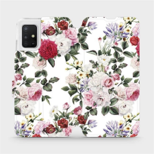 Mobiwear Flip case for Samsung Galaxy A51 - MD01S Rose on white (5903516122066) tok és táska