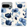 Mobiwear Flip Google Pixel 10 Pro kék virágok tok