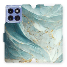 Mobiwear Flip knížkové pro Motorola Edge 60 Pro - Zelenkavý mramor tok és táska