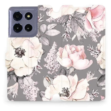 Mobiwear flip knížkové pro Motorola Moto G86 5G - Květy tok és táska