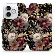 Mobiwear Flip pouzdro pro Honor 600 Lite - V169S zlatavé kvítky tok és táska