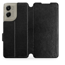 Mobiwear Flip pouzdro pro Motorola Edge 70 černé a šedé tok és táska