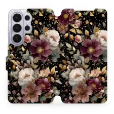 Mobiwear Flip pouzdro pro Samsung Galaxy S26 Ultra - V169S zlatavé kvítky tok és táska