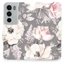Mobiwear Flip Realme C71 virágok tok tok és táska