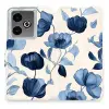 Mobiwear Flip Realme GT 7 kék virágok tok