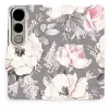Mobiwear Flip Vivo V50 Lite virágok tok