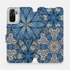 Mobiwear Flipové pouzdro na mobil Xiaomi Redmi Note 10S - V108P Modré mandala květy tok és táska