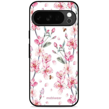 Mobiwear Glossy lesklé pouzdro na Google Pixel 10 Pro růžové květy tok és táska