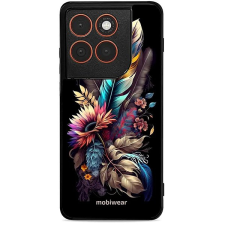 Mobiwear Glossy lesklé pouzdro na Motorola Edge 70 kytice s pírkem tok és táska